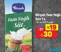 BİRŞAH TAM YAĞLI SÜT 1 L
